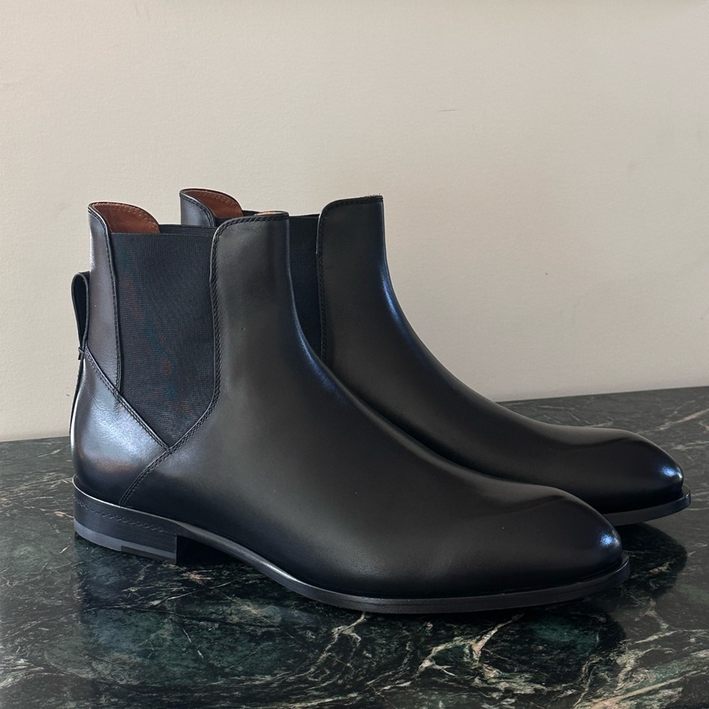 Zegna Torino panelled leather Chelsea boots Sz 9 US - Picture 3 of 9